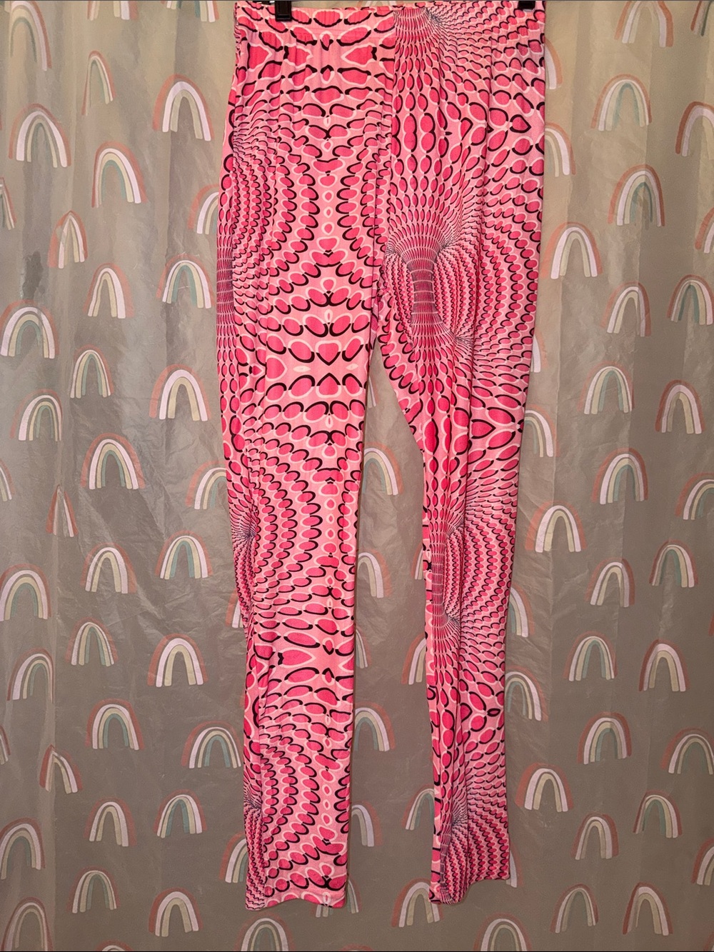 Pink Optical Illusion Print Leggings